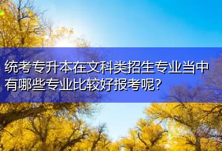 統(tǒng)考專升本在文科類招生專業(yè)當(dāng)中有哪些專業(yè)比較好報(bào)考呢？