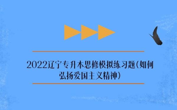 2022遼寧專升本思修模擬練習(xí)題(弘揚(yáng)愛國主義精神)