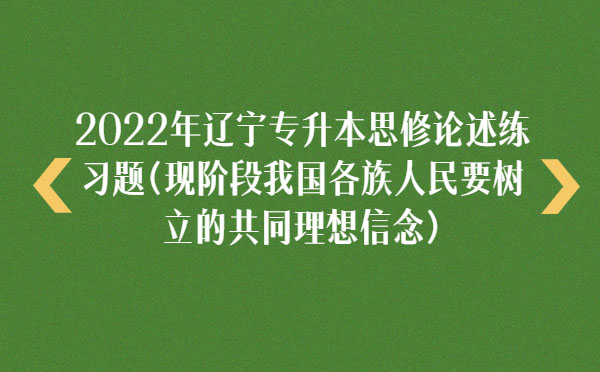 2022年遼寧專升本思修論述練習(xí)題(現(xiàn)階段我國(guó)各族人民要樹立的共同理想信念)