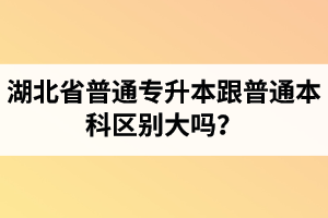 湖北省普通專升本跟普通本科區(qū)別大嗎？專升本專業(yè)課考什么內(nèi)容？