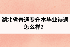 湖北省普通專升本畢業(yè)待遇怎么樣？