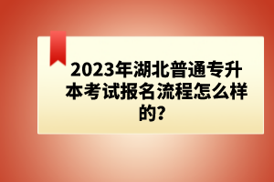 2023年湖北普通專升本考試報名流程怎么樣的？