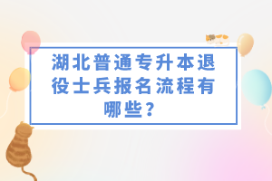 湖北普通專升本退役士兵報名流程有哪些？