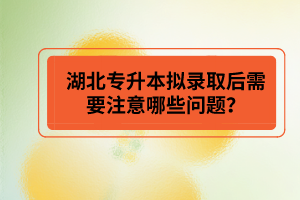 湖北專升本擬錄取后需要注意哪些問題？