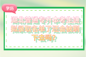 湖北普通專升本考生進(jìn)擬錄取名單了還會(huì)被刷下去嗎？