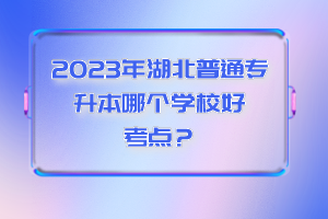 2023年湖北普通專升本哪個學(xué)校好考點(diǎn)？