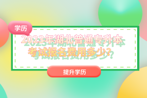 2023年湖北普通專升本考試報(bào)名費(fèi)用多少？