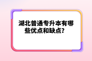 湖北普通專升本有哪些優(yōu)點(diǎn)和缺點(diǎn)？