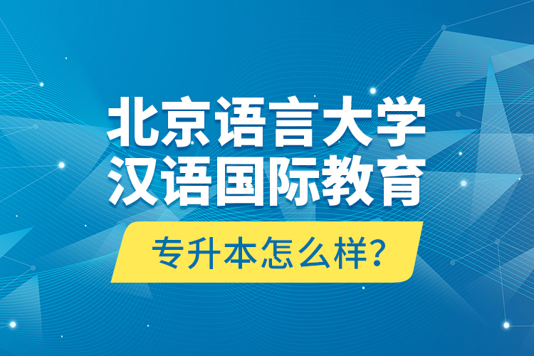 北京語言大學(xué)漢語國際教育專升本怎么樣？