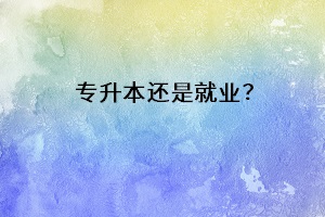 專升本還是就業(yè)？