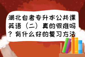 湖北自考專升本公共課英語（二）真的很難嗎？有什么好的復習方法？